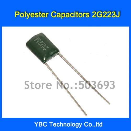 

Free Shipping 500pcs/lot Polyester Film Capacitor 2G223J 400V 0.022UF 22NF