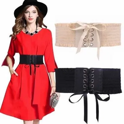 New black and white waist seal female fashion decoration dress is super wide and versatile elastic binding belt 70*10CM