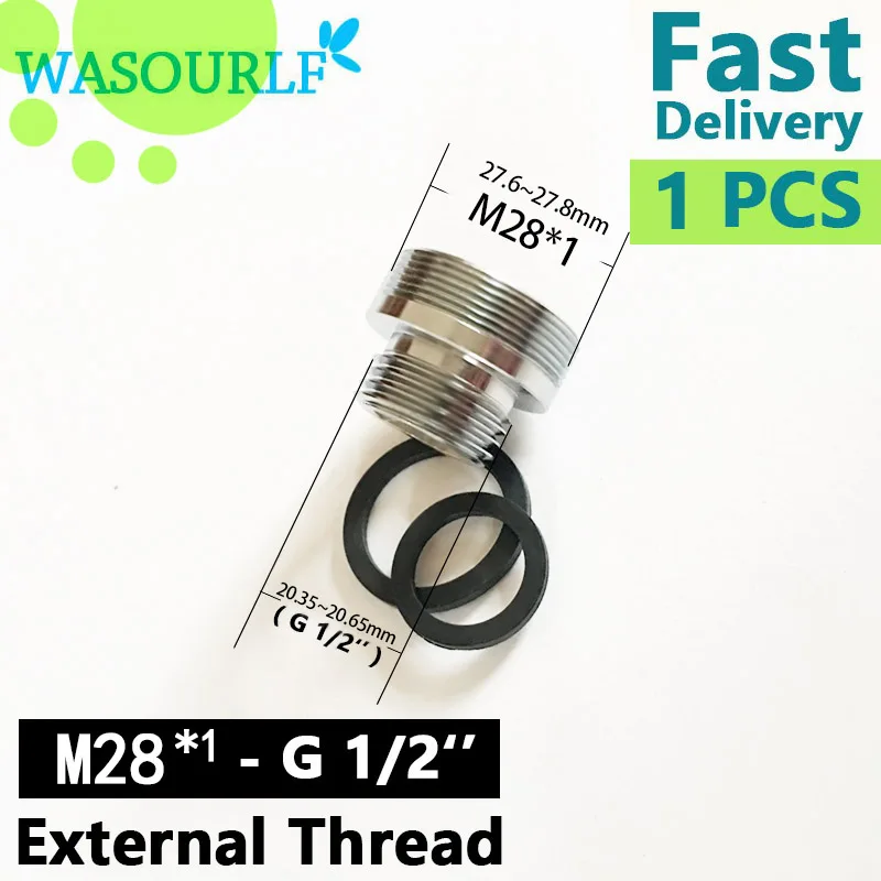 

WASOURLF M28 male external thread transfer G1/2 inch connector adapter shower bathroom kitchen brass faucet accessories