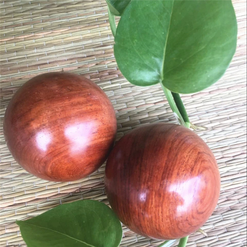 2Pcs Wooden Health Meditation Balls 50mm hand finger Exercise Stress Relief Baoding Balls Relaxation Therapy Fitness Handballs