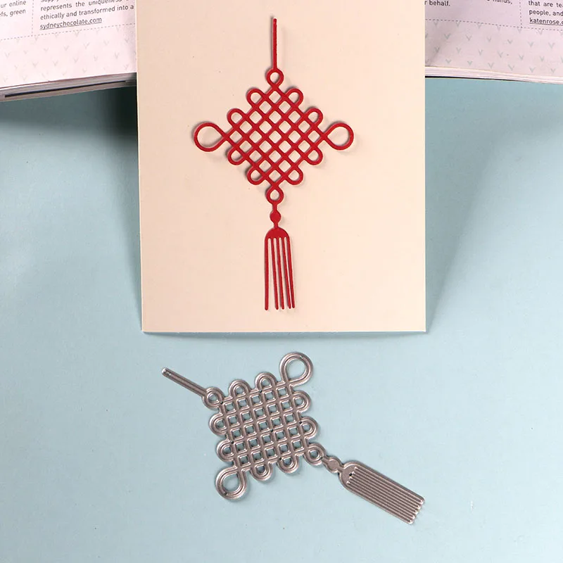 DUOFEN METAL CUTTING DIES Chinese New Year Chinese knots cutout lace hollow embossing stencil DIY Scrapbook Paper Album 2019 new