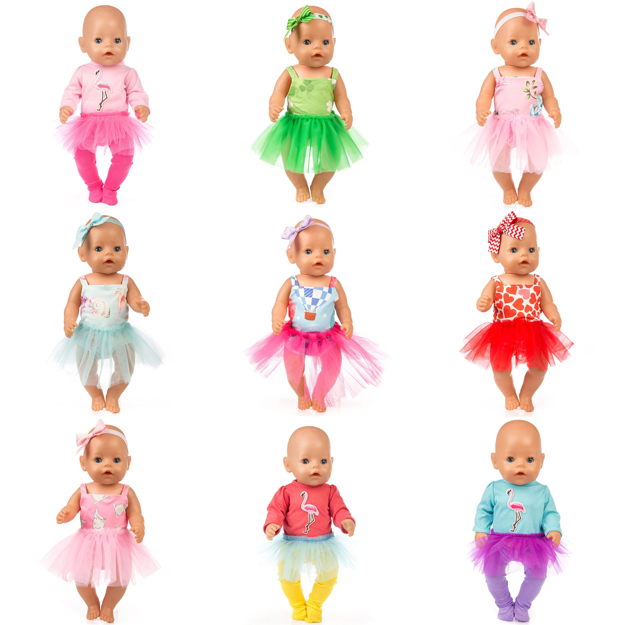 

New Doll Clothes Wear Fit For 43cm Born Baby Doll, 17Inch Born Dolls Accessories.