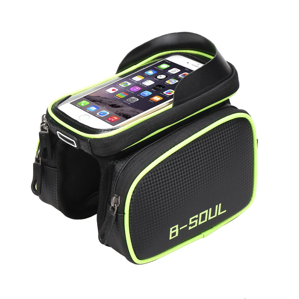 B-SOUL 6.2 inch Waterproof Cycling Bike Bag Bicycle Saddle Bag Riding Bike Accessories Bicycle Front Tube Pack For Mobile Phone
