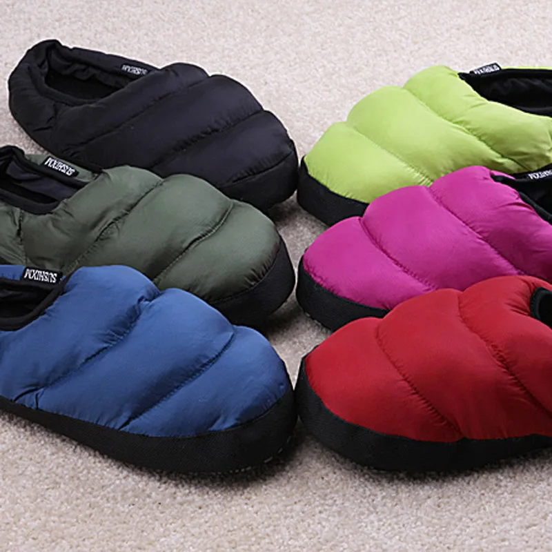 New  Winter Warm Down Cotton Slipper Couple House Slippers Cotton-padded Indoor Home Shoes Women Men AWM135