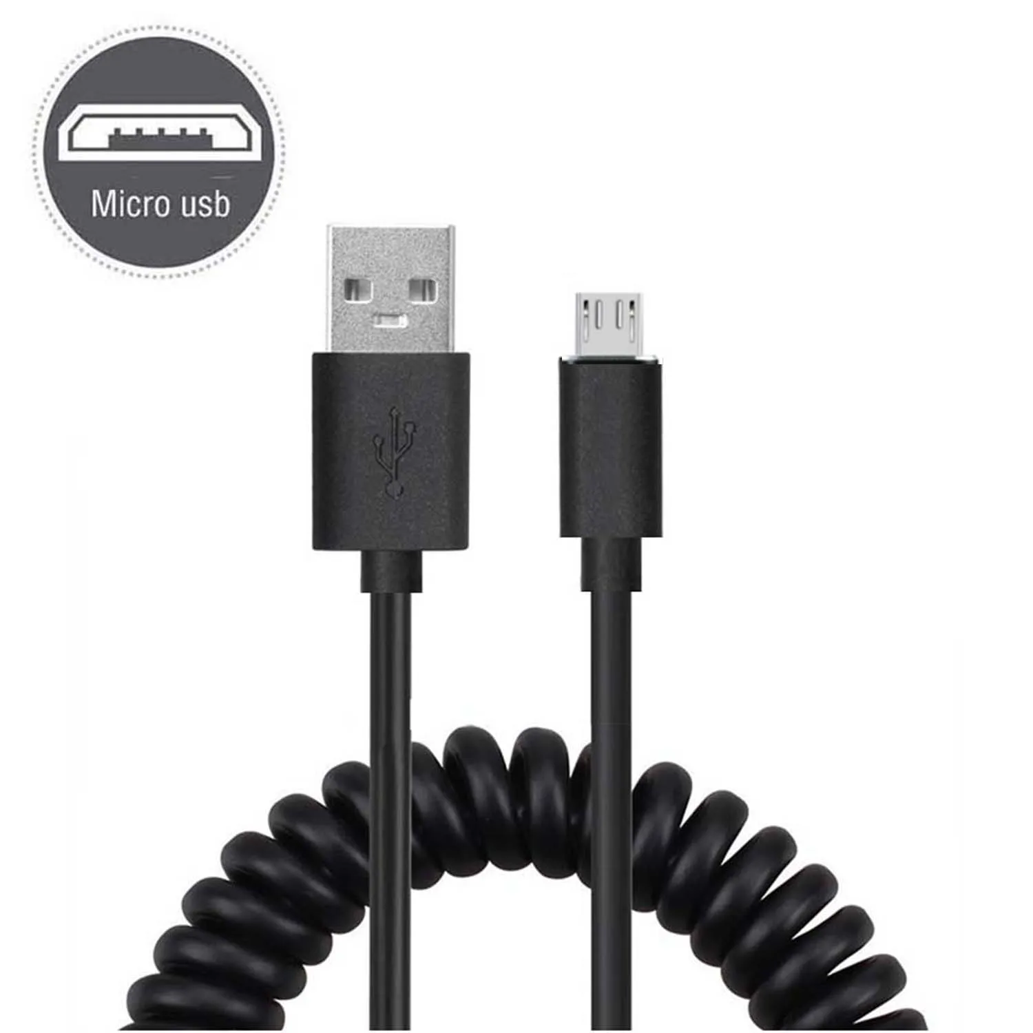 Data & charger Spring Coiled USB Cable Cord TYPE-C Micro USB For android phone iphone