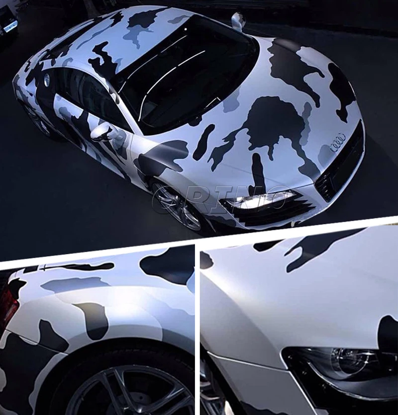 

Hot Car Styling Urban Black White Camouflage Vinyl Film For Auto Vehicle Body Covers Wraps With Air Bubble Free