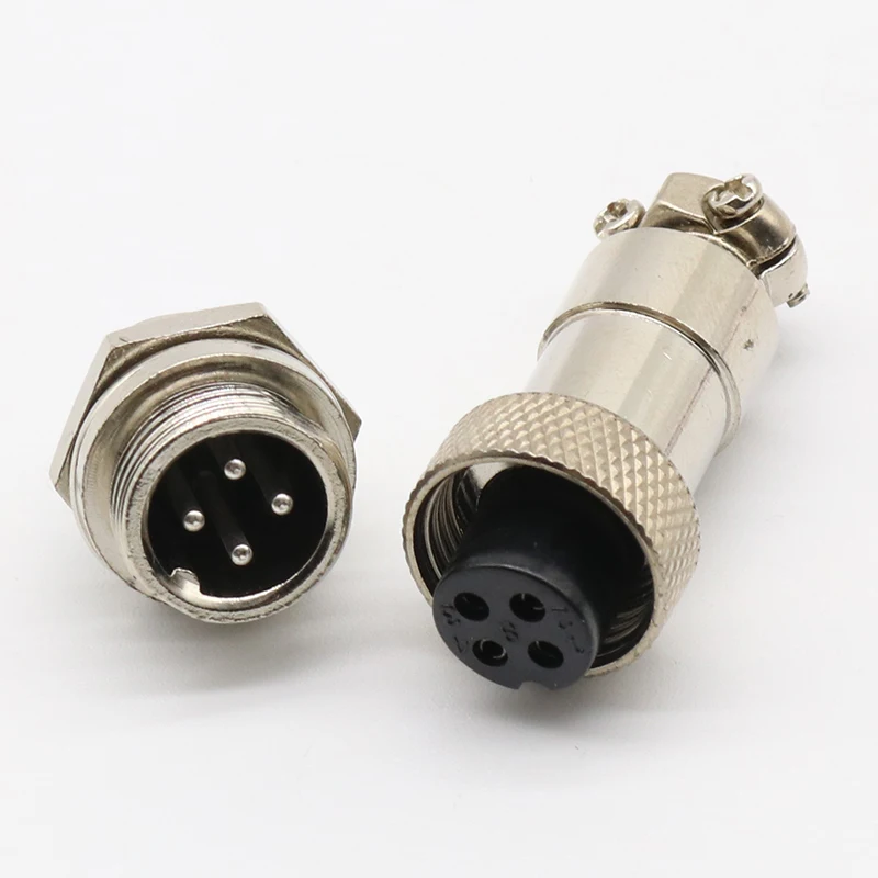 1pcs GX12 4 Pin Male & Female 12mm Wire Panel Connector Aviation Plug L90 GX12 Circular Connector Socket Plug