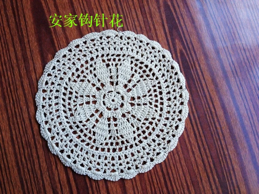 20 pic/lot natural cotton knitted button coaster for dinning table decor doilies with flowers lace tablemats for home decor mats