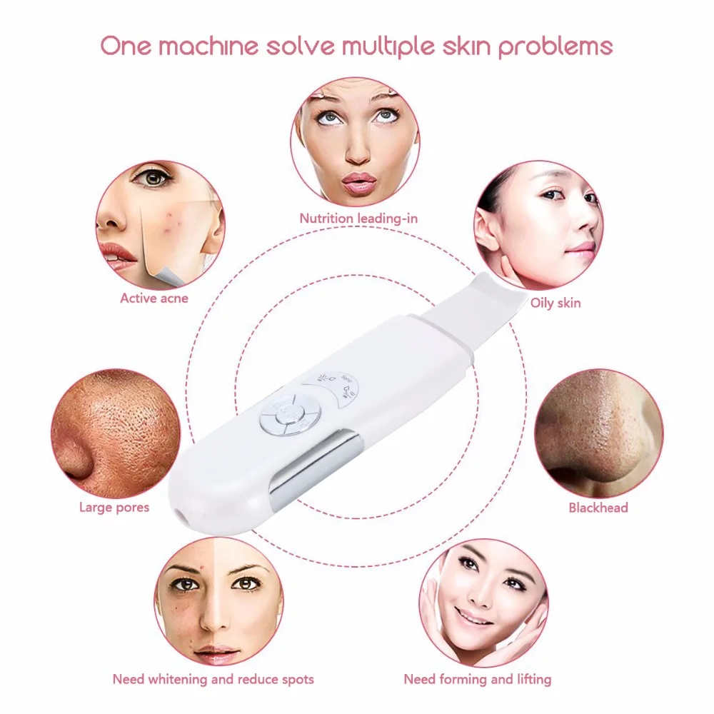 Beauty Star Ultrasonic Skin Scrubber Face Cleaner Deep Face Cleaning Pore Peeling Blackhead Removal Ultrasonic Skin Scrubber