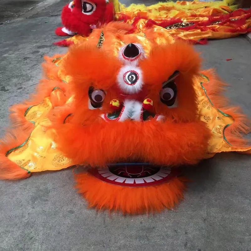 

Plush Animal Wool Lion's Head Lion Dance Bring Good Luck Chinese Traditional Custom Performance Project Handicraft Toy for Kids