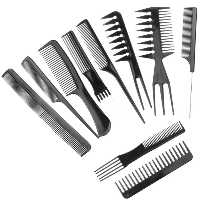 

10pcs Salon Hair Combs Barber Set Solid Makeup Brushes Maquiagem Anti-static Hairbrush Scalp Skin Care Styling Tools Set Health