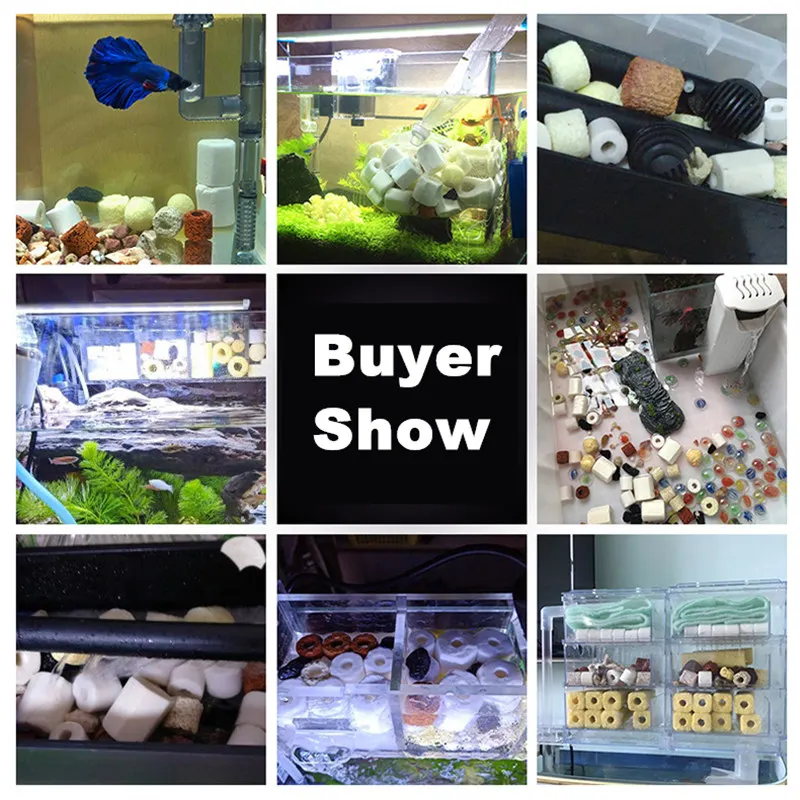 Aquarium Bio Filter Media Ceramic Porous Biochemical Filter Balls Fish Tank Nitrifying Bacteria Ring House For Water Cleaning