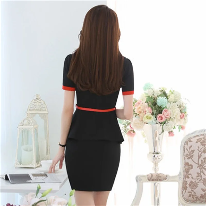 2020 summer professional women\'s professional suit beautician overalls hotel front desk uniforms stewardess uniforms