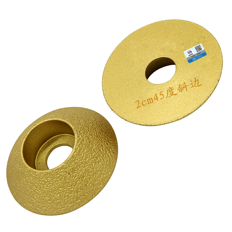 RIJILEI 74MM Brazed Diamond Profile Wheel 45 Degree Single Angle Grinder Granite Edging Disc Diamond Grinding Wheel MX50