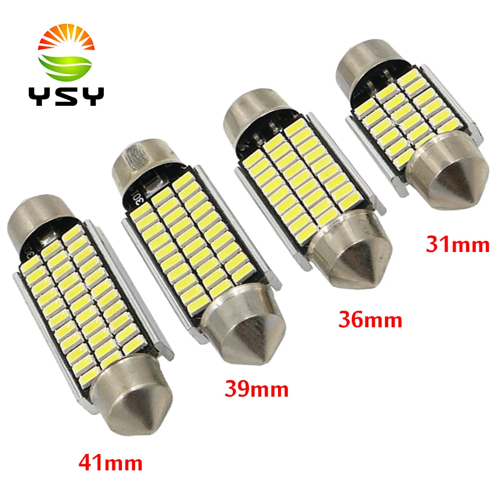 

YSY 20x Festoon CANBUS 31mm 36mm 39mm 41mm C5W led ERROR FREE 18 27 30 33LED smd 3014 interior reading white bulbs dome lamps