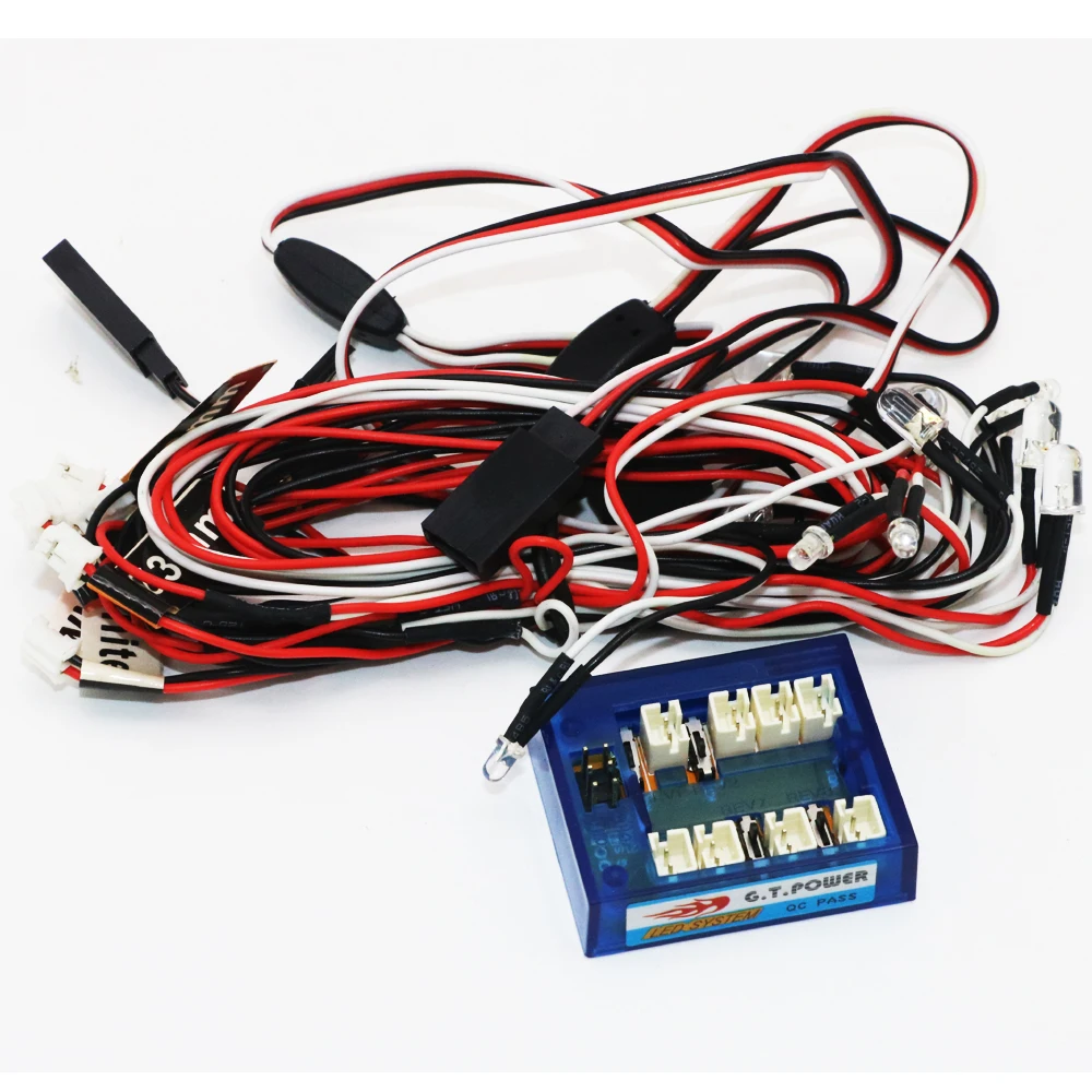 GT Power RC Car lighting 8LED Flashing lighting Light Wire System 2 PPM FM FS 2.4G kit BRAKE + HEADLIGHT + SIGNAL