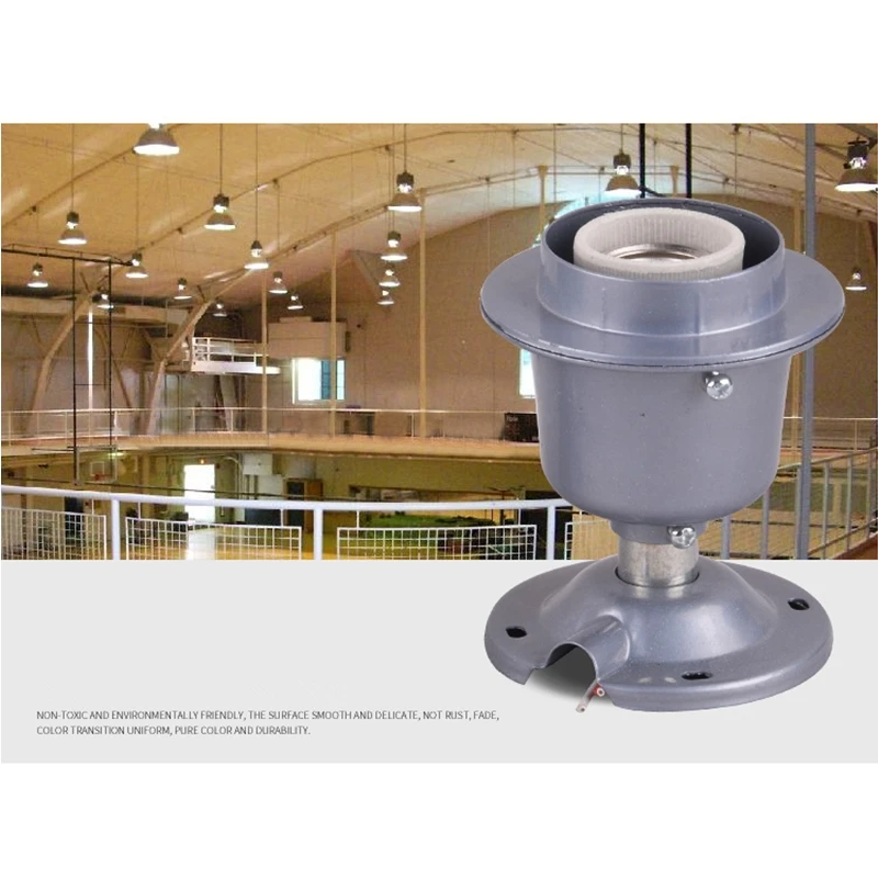 E27 Light Base Ceramic Liner Screw Aluminum Die-casting Mining Lamp Cap E40 Aluminum-cover Pendant Lamp Holder Thickened Socket