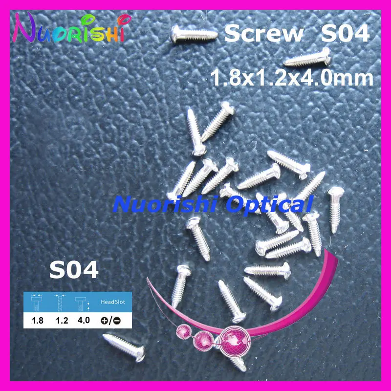 

S04 1.8X1.2X4.0mm Sharp Tail 10000pcs Eyewear Eyegalss Glasses Repairing Mini Screw With Sharp Tail Head - + Type Free Shipping