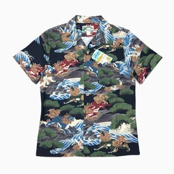 BOB DONG Vintage Lion Hawaiian Shirts Tropical Men's Aloha Short Sleeve T-Shirts