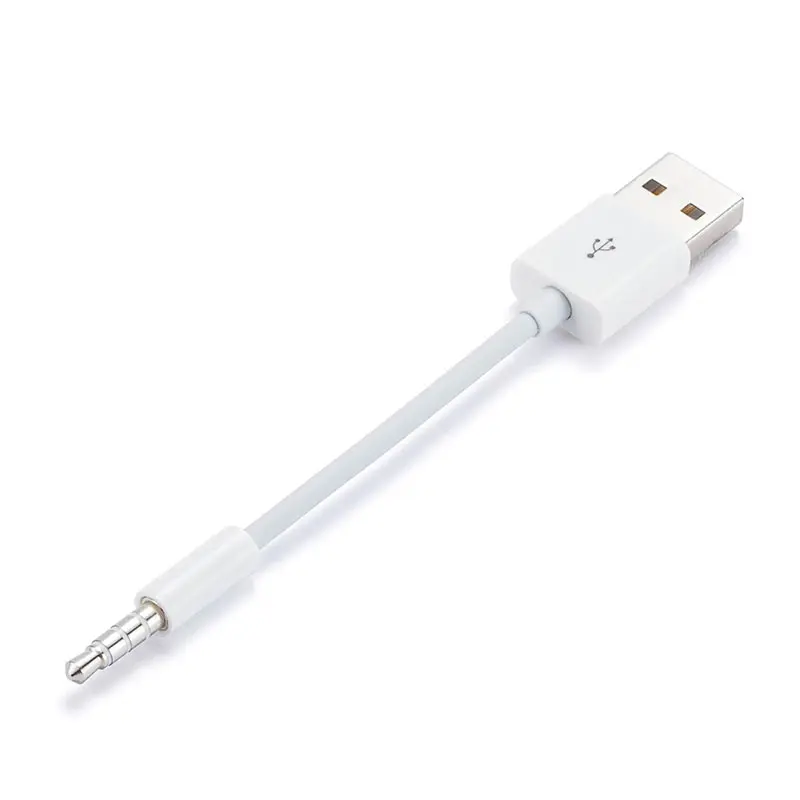 3.5mm Jack AUX to USB 2.0 Charger Data Sync Audio Adapter Cable for Apple iPod Shuffle 3rd 4th 5th 6th Gen MP3 MP4 Player