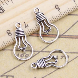 30pcs Charms Light Bulb 21x11mm Antique Bronze Silver Color Pendants Making DIY Handmade Jewelry Factory Wholesale