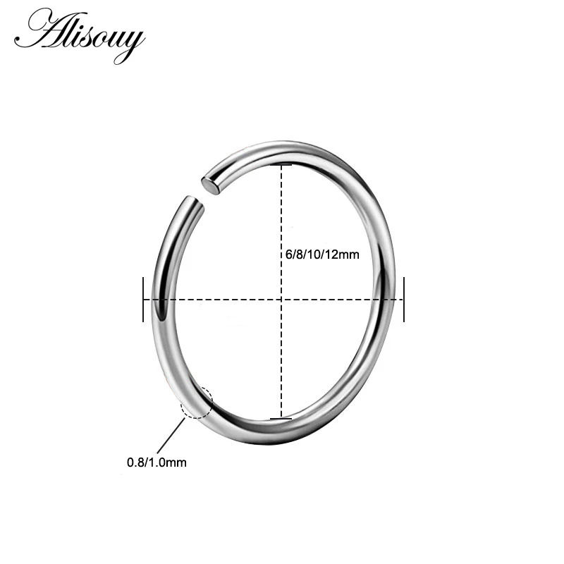 1PC 20G Stainless Steel Seamless Hinged Nose Hoop Ring Septum Clicker Ear Cartilage Tragus Helix Piercing Charming Body Jewelry