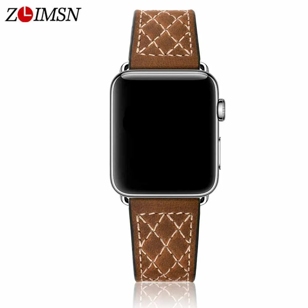 

ZLIMSN New Special Crazy Horse Leather Strap For Apple Watch Strap 38mm 42mm Watch Strap Suitable Men and Women