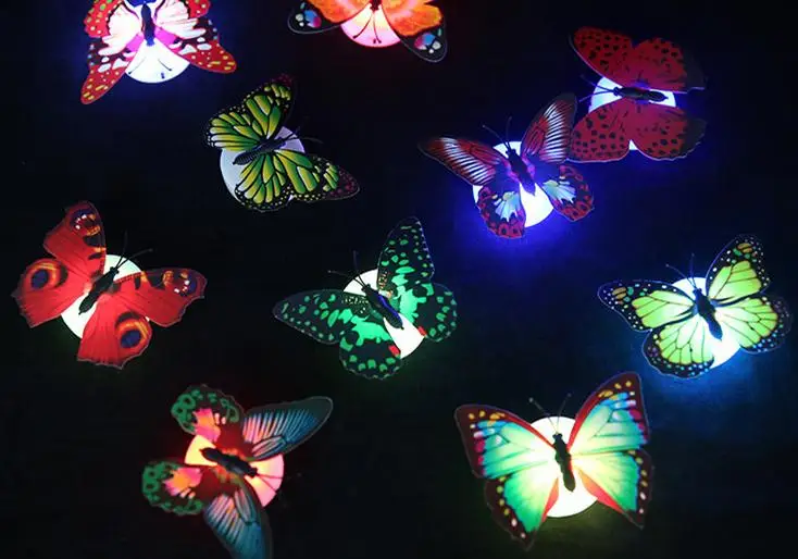 7 Color Changing Butterfly Night LED Lighting Lights Lamp Christmas Party Lights Home Room Decor Halloweenb wedding Decoration