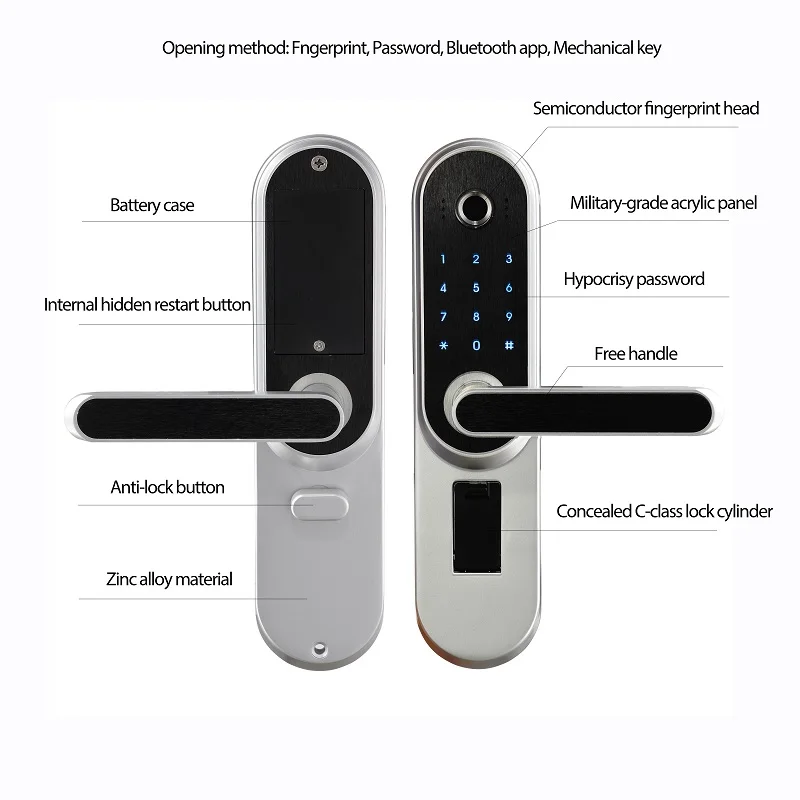 LACHCO 2020 Smart door lock With Biometric Fingerprint Code Password Digital Electronic door lock for home office L19001A1