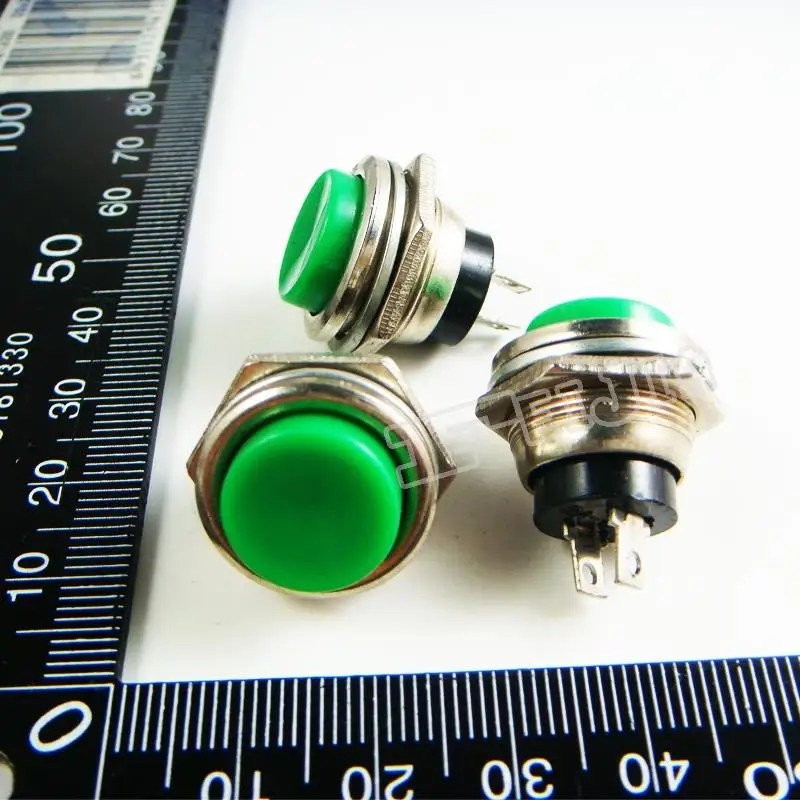 DS-212 Button color Green 3A/125VAC OFF-ON 2Pin Non Self-locking Push Button Switch (Self reset switch) 20Pcs/lot