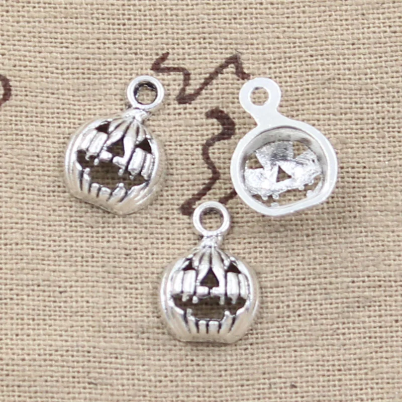 30pcs Charms Carved Punpkin Jack Lantern Halloween 16x12mm Antique Silver Color Pendants Making DIY Handmade TibetanJewelry