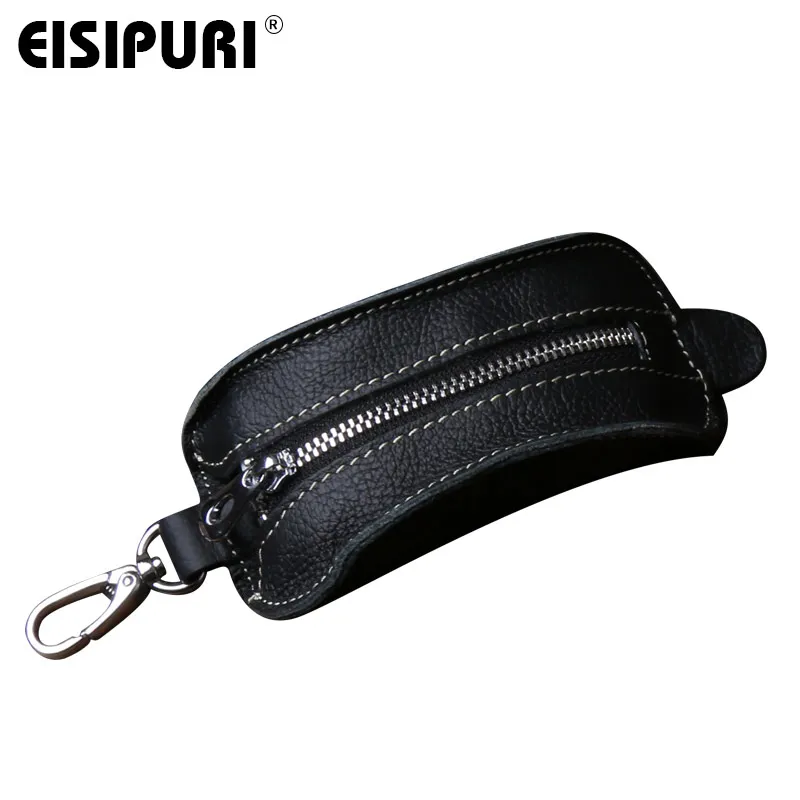 EISIPURl 100% ของแท้หนังกระเป๋าสตางค์ธุรกิจผู้ชายรถกุญแจกระเป๋าชายพวงกุญแจกุญแจออแกไนเซอร์แม่บ้าน