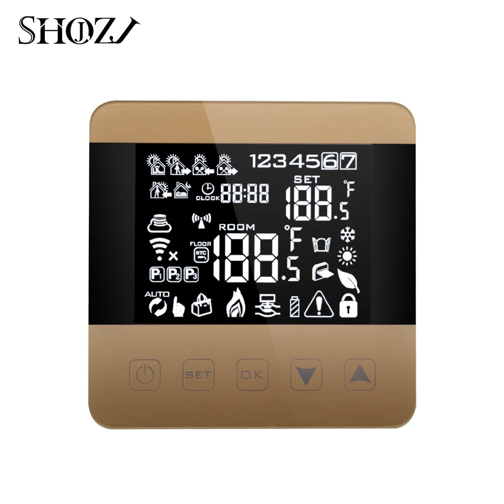 SMART TUYA WiFi Thermostat for Water/Electric Heating Temperature Regulator Weekly Programmable Touch Screen LCD Display Room