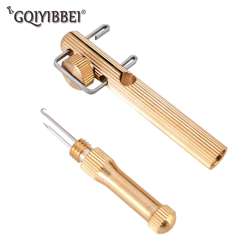 Pure Copper Anti-slip Fishing Hook Line Knotter with Sub-line Tier Knots Tie Device Hook Remover Knot Tying Tool