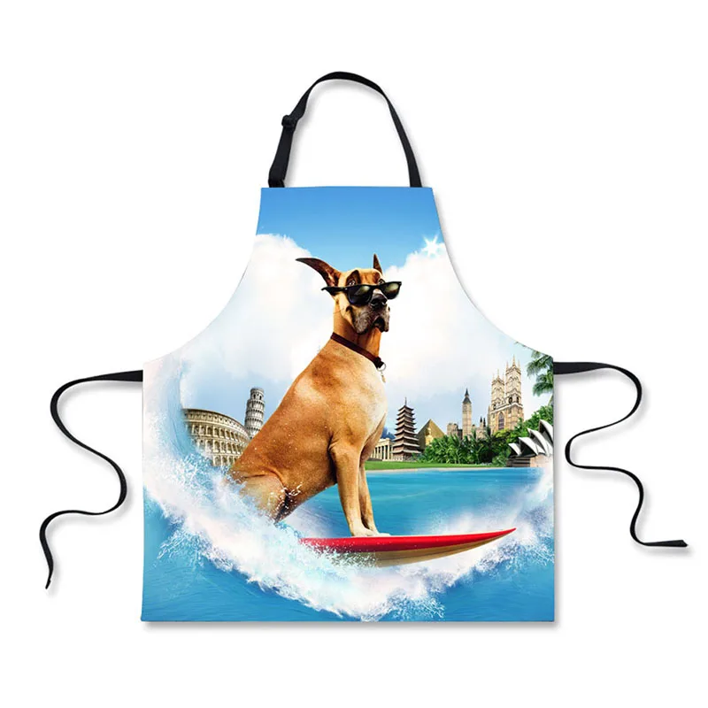 High quality 3D printing Dogs pattern home leisure fashion kitchen supplies aprons