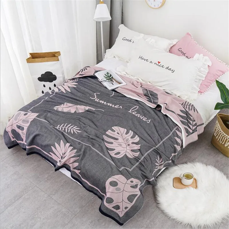 Bamboo Cotton Summer Quilt adult Bedding Blanket Bedspread 150*200 cm 2 Layers Muslin sleeping Gauze blanket for afternoon nap