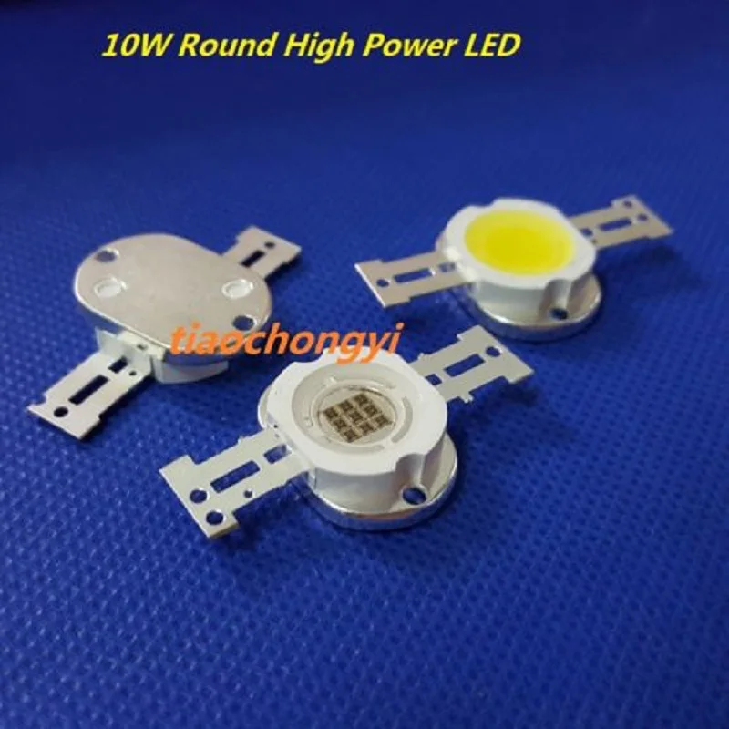 

10W Round High Power LED Cold White Warm White Blue Green Ultra Violet UV 395nm