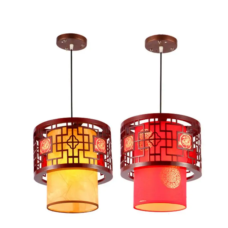 

Chinese Wooden Tea house Pendant Lamp Traditional Dining Room Pendant Light Balcony Corridor Restaurant Pendant Lights