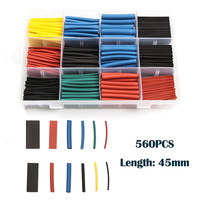 560PCS Polyolefin 2:1 Heat Shrink Sleeving Tubing Insulation Sleeve Wrap Wire Cable Assorted Kit Shrinking Tubes 5 Colors