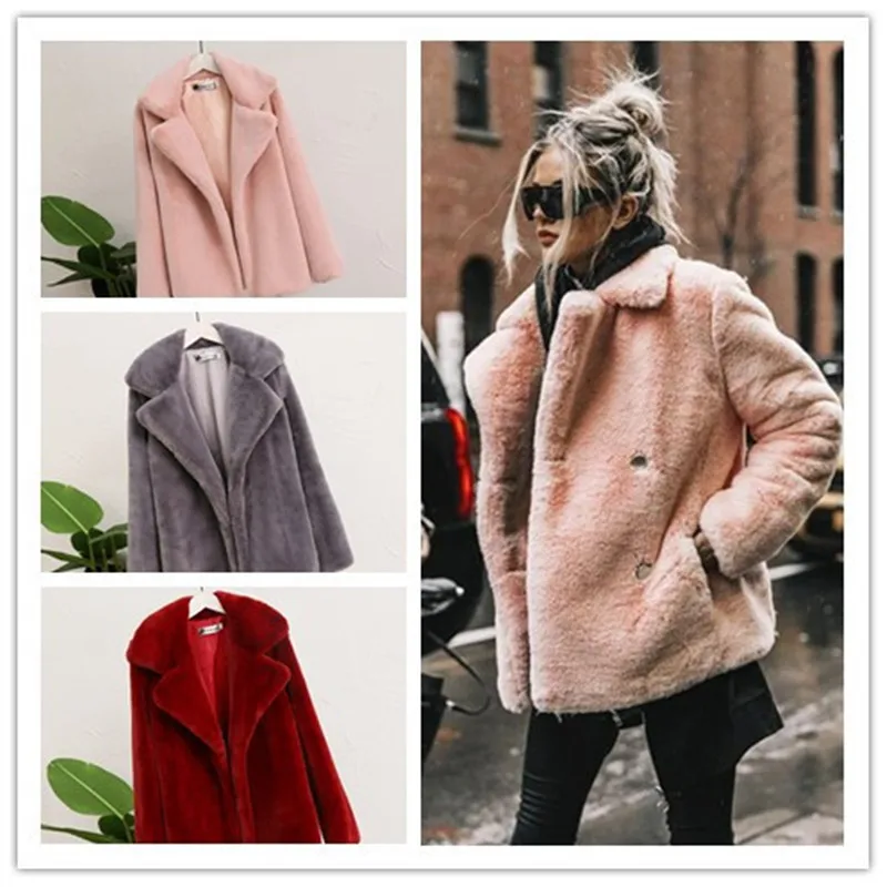 New 2020 Autumn Winter Women Fluffy Faux Fur Coats and Jackets Lady 10 Colors Soft Fake Fur Outerwear Casual Overcoat Femme