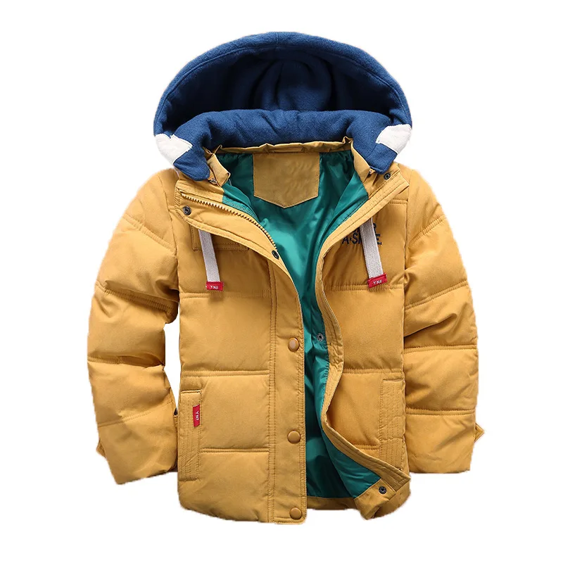 

New Children Down & Parkas 3-11T Winter Kids Outerwear Boys Casual Warm Hooded Jacket for Boys Solid Boys Warm Coats