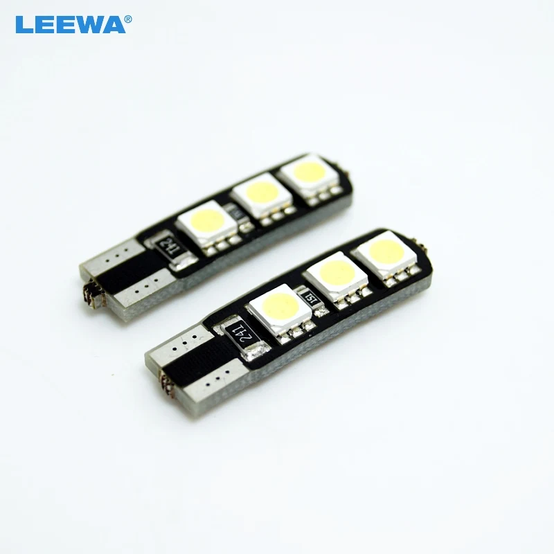 

LEEWA 500PCS Car DC12V T10 W5W 168 194 5050 6 SMD No Error Canbus LED Bulb Lights White #CA4300