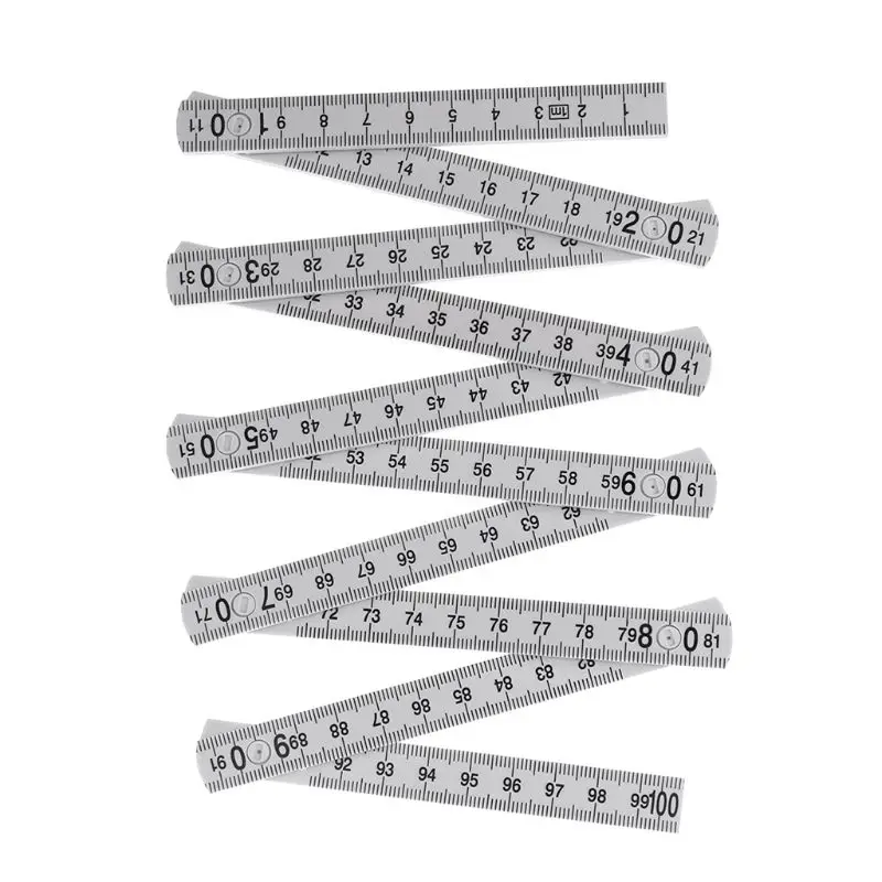 1M 2M 10-parts Folding Carpenters Ruler Lightweight Compact Measuring Stick Slide Fold Up for Woodworking