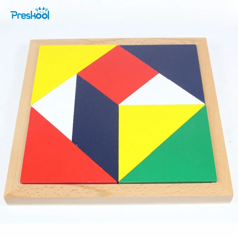 

Baby Toy Montessori Square Shape Sorting Puzzles Wood Board Fraction Sorter Preschool Early Kids Toys Brinquedos Juguetes