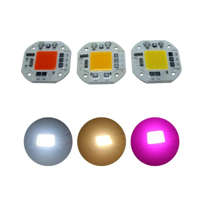 LED COB chip AC220V 110V 20W 30W 50W cool white warm full spectrum floodlight Module 3000 6000k plant growth 1pcs