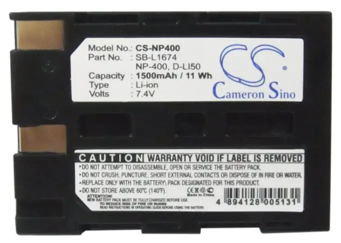 cameron sino 1500mah battery for MINOLTA Minolta A SWEET Digital A-5 Digital A-7 Digital DImage A1 DImage A2 DYNAX 5D DYNAX 7D