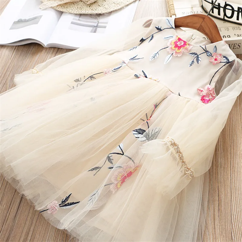 2-7 years High quality girl dress 2019 spring new fashion casual lace Chiffon flower kid children clothing girl princess dress