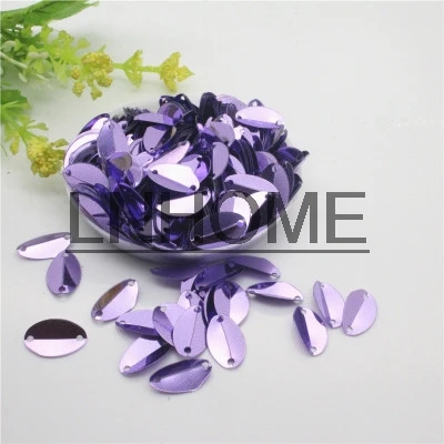 1000pcs 8*13mm Cup Oval Folded Sequins Horse Eyes Shape For Crafts Loose Paillettes Diy Wedding Sewing Accessories Light Purple