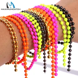 Maximumcatch 3.2/4.1mm Fly Tying Bead Chain Length 31cm Tying Bead Eyes Metal Fly Fishing Material