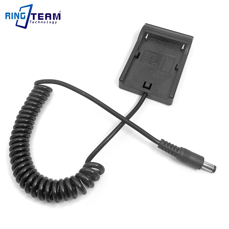 Spiral Cable NP-F970 BN-V607 VW-VBD1 Battery Mount Cradle Holder Plate DC 5.5*2.5mm for Monitor Light Lamp Camera Teradek VidiU